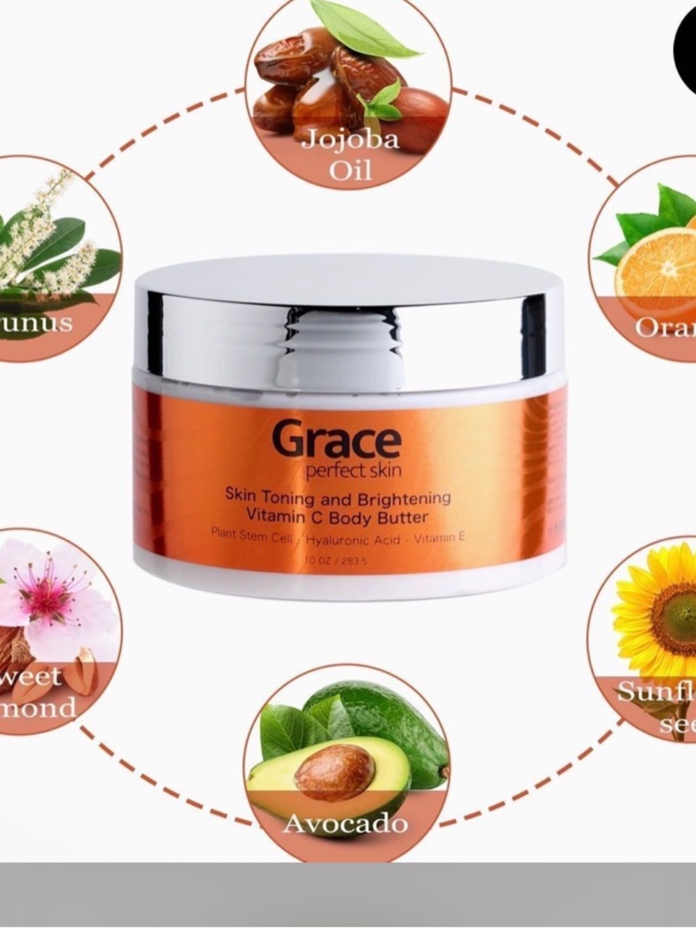 Grace Vitamin C Skin Toning Body Butter - Orange & Silver